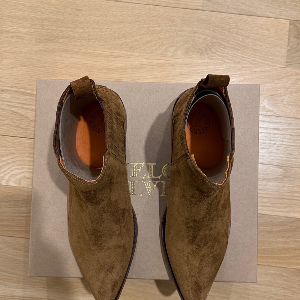 NWT! Penelope Chilvers Mod Suede Boot - Brown - Picture 10 of 15